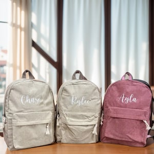 Cartable pour enfant, sac à dos personnalisé pour tout-petit, cartable avec nom brodé pour enfant, sac à dos en velours côtelé pour étudiant, sac à langer, cadeau d'anniversaire