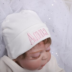 Cappello per neonato con monogramma - Cappello per neonato ricamato - Cappello per neonato - Annuncio di nascita - Berretto per neonato