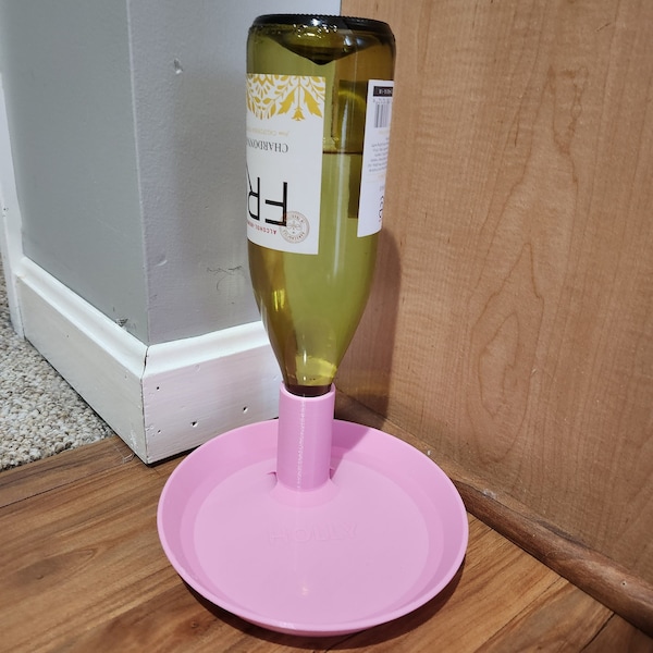 Pet Water Bowl | Gravity Filled | Wine Bottle Adaptor | Any Color