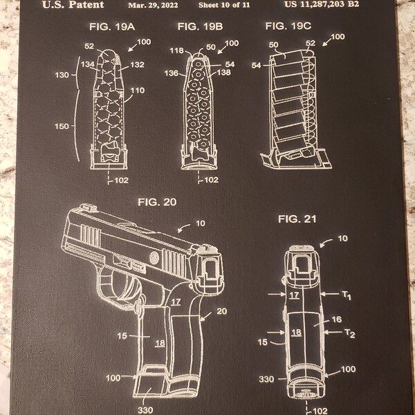 Firearm Patent Drawings Wall Art