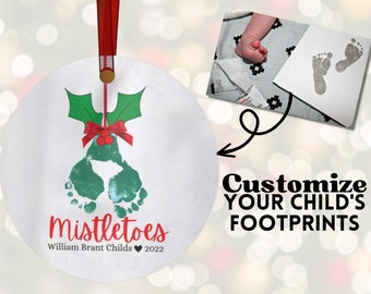 Mistletoes / Mistletoe ornament for kids / kids feet ornament / custom ornament kids/ christmas ornament / personalized kids ornament
