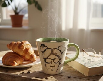 Hand-Painted Glazed Ceramic Mug