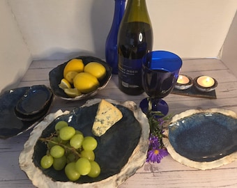 Rockpool-Inspired Ceramic Platters – Handcrafted Coastal Servingware