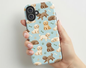 Cute Dog Phone Case | Dog Lover Gift | Pastel Blue Labradoodle Poodle Puppy |Cover |Compatible with iPhone® and Samsung®
