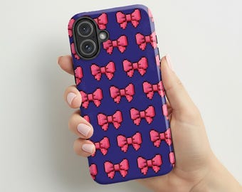 Kawaii Pixel Bow Phone Case | Cute Retro Gamer Aesthetic Case | Coquette Girl Gift | Compatible with iPhone® and Samsung®