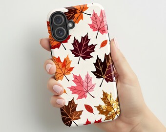 Maple Leaves Fall Phone Case | Autumn Aesthetic Case | Maple Leaf Print | Cozy Cover | Seasonal Gift| Compatible with iPhone® and Samsung®