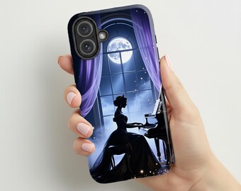 Princess Piano Phone Case| Moonlight Fairytale Fantasy Art Cover| Gift for Pianist| Elegant Night Scene|Compatible with iPhone® and Samsung®