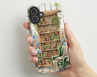 Cozy Reading Nook Phone Case | Book Lover Library Cover| Botanical Bookcase | Bookish Gift for Readers |Compatible with iPhone® and Samsung®