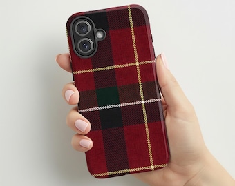 Tartan Plaid Phone Case | Cozy Winter Check | Christmas Gift for Her | Festive Red and Green Pattern | Compatible with iPhone® and Samsung®