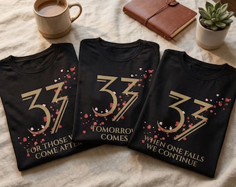 Clair Obscur Expedition 33 T-Shirt Set of 3 Black Tees|For Those Who Come After|Tomorrow Comes| When One Falls We Continue|Gamer Gift Bundle