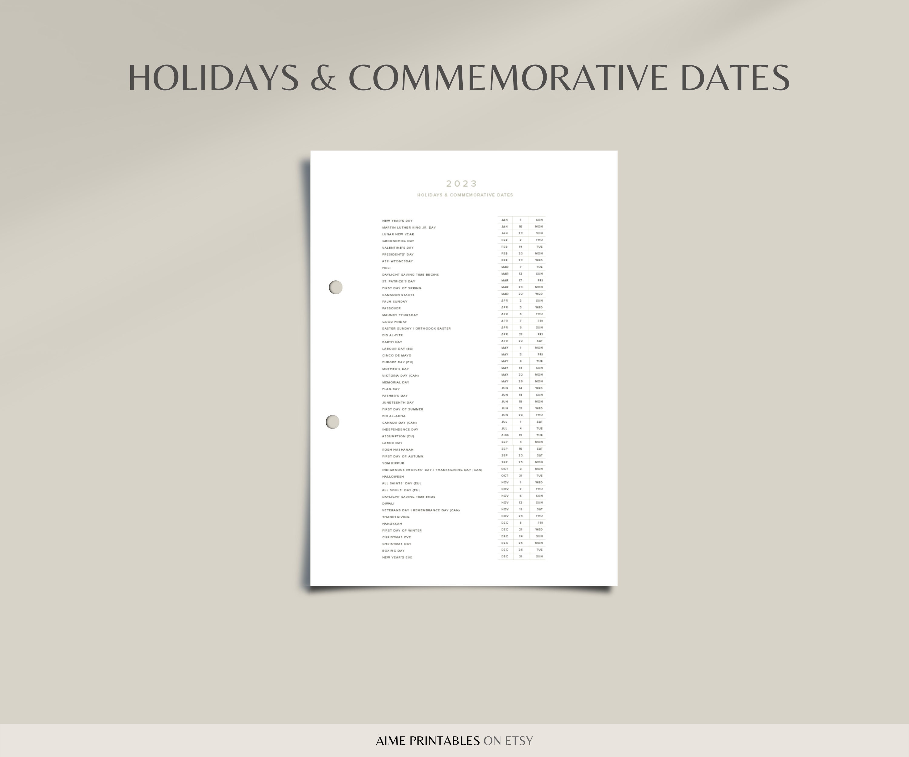 2024 Important Dates, List Of Holidays, US Public Holidays,, 03/28/2024