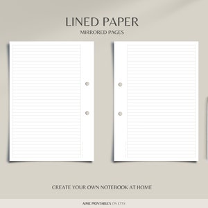 Notebook Paper Pages Printable | Graph Paper, Lined Ruled Note Taking ...