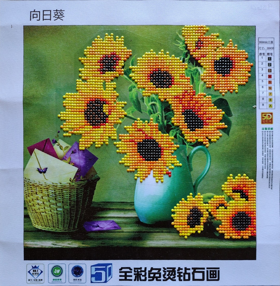 Sunflower Completed Diamond Art Painting - Etsy