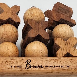 Custom Engraved 3D Wood Tic Tac Toe Game - Personalized REALTOR Gift Housewarming Family Game Night Gift Company Logo Gifts