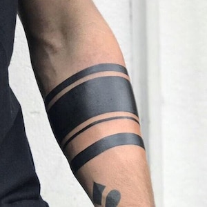 Black Armband Fake Tattoos, look real - last 1-5 days | x2 A4 sheets | Fast shipping from the USA