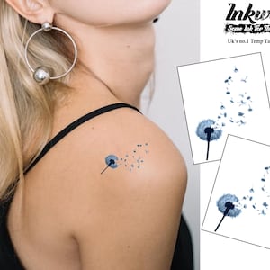 Semi-Permanent Dandelion Tattoo  1 tattoo + 1 free | Lasts 1 to 2 weeks  SAFE Herbal Inks | 2.5&quot;x2&quot;