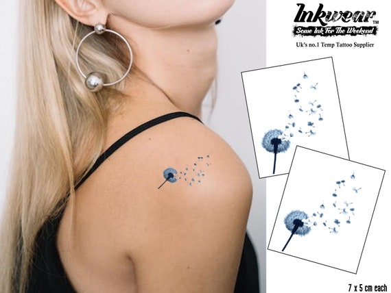 Semi-Permanent Dandelion Tattoo  1 tattoo + 1 free | Lasts 1 to 2 weeks  SAFE Herbal Inks | 2.5"x2"