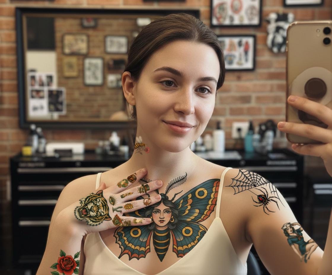 Sailor Jerry Temporary Tattoos - Etsy New Zealand, image size:1120x928