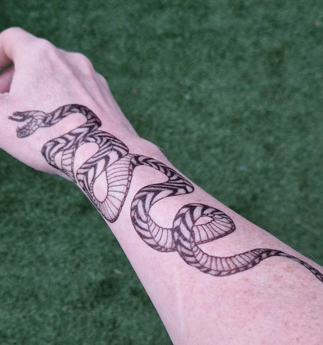 Large Snake Temporary Tattoo || Transfer Fake|| 9.5" X 3" Each || Fast ...