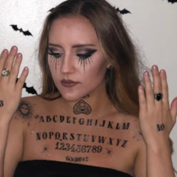 Ouija Board Tatouages temporaires avec gel de-shine idéal pour Halloween