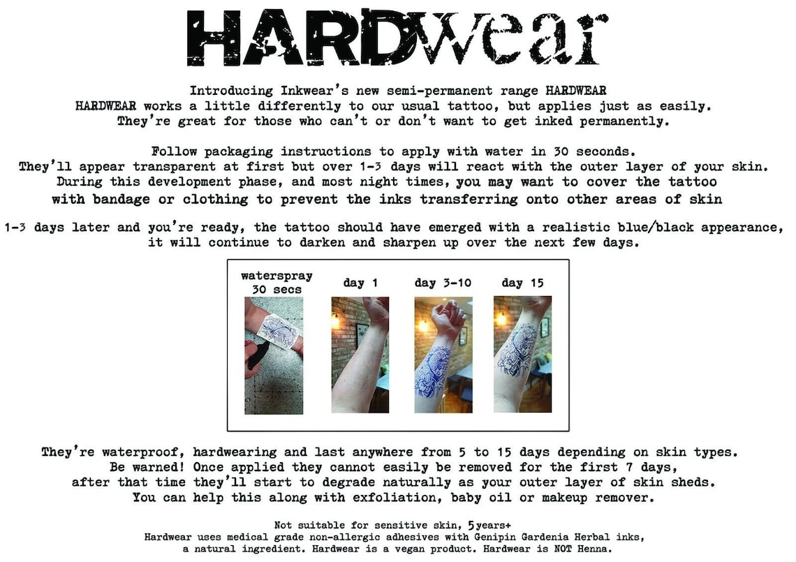 Semi-permanent Tattoo Infinity & Script Hand Tattoos | 1 Tattoo + 1 ...