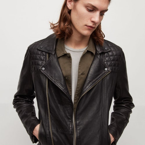 Leather jacket men black leather shops biker jacket Moto jacket skinny fitting Christmas Gift xS to 4XL FREE EXPRESS DELIVERY