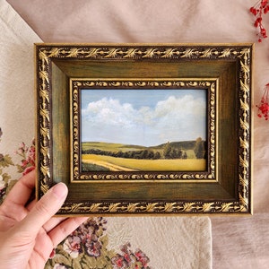 Small Framed Landscape Art Print: Vintage Farmhouse Decor