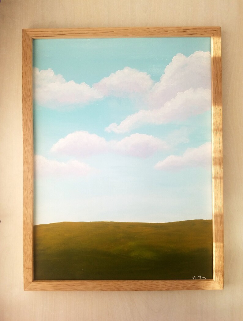 Minimalist Landscape Artwork Original Painting on Paper Handmade Art