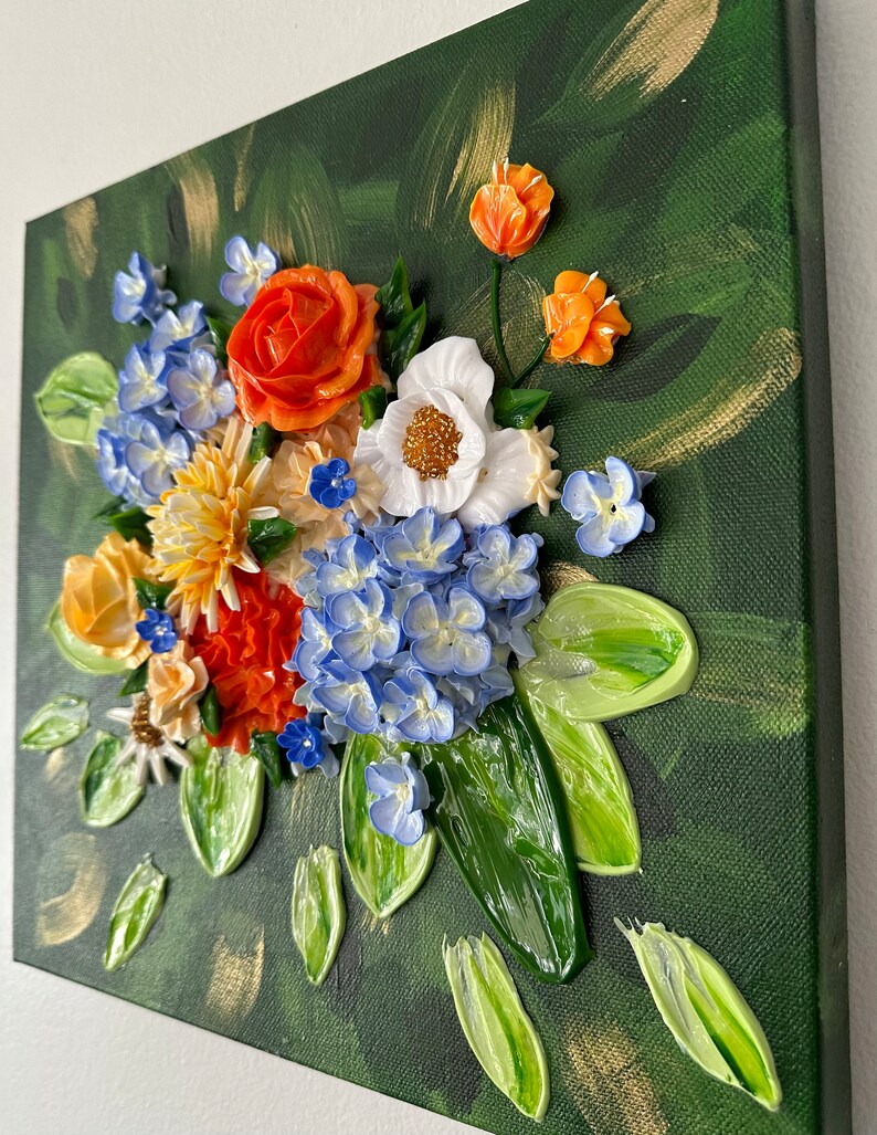 Nicole 3D Flower Painting Etsy