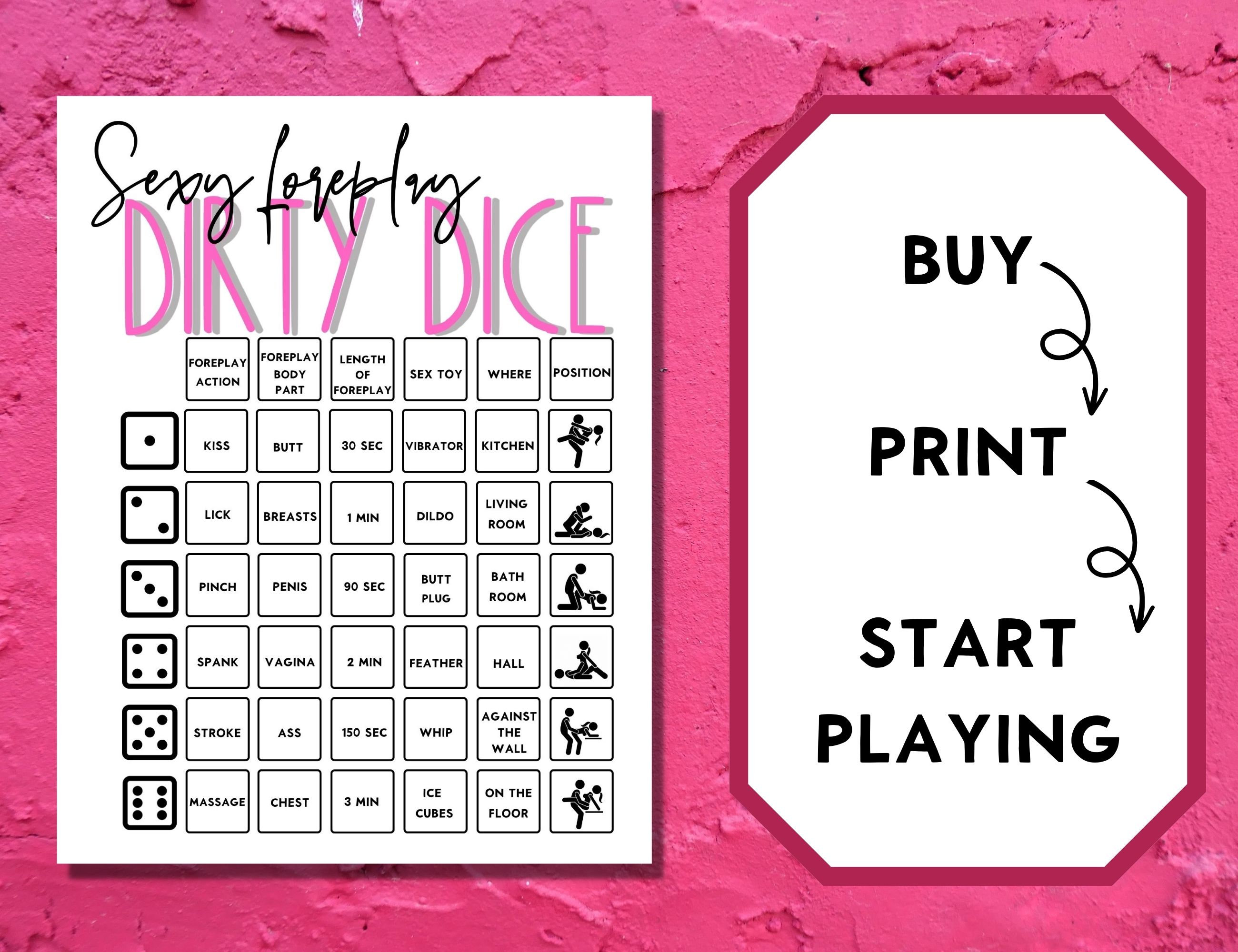 Sex Dice, Foreplay Game, Dirty Dice, Couples Dice Game, Sex Games, Sexy Games, Naughty Gift for
