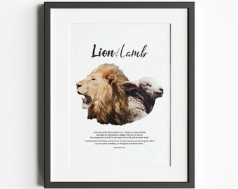 The Lion & The Lamb / Digital Download / Printable / Revelation 5:5-6 / Housewarming Gift / Christian Home Decor