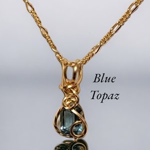 Blue Topaz Necklace - Etsy