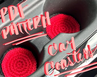 車用カップホルダーコースターのかぎ針編みパターン（PDFパターン）