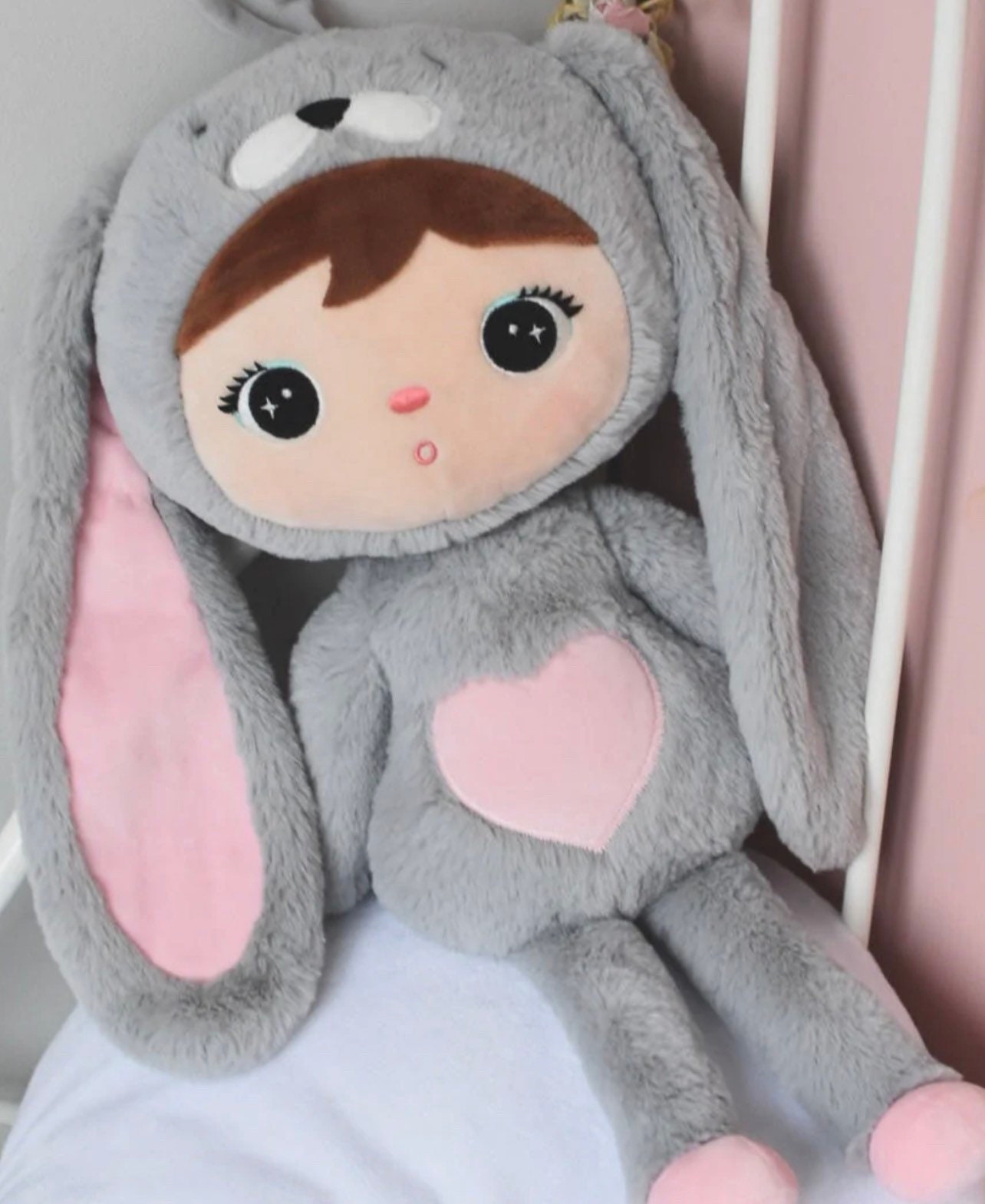 Personalisierbares XXL Kuscheltier Hase Metoo - 48 cm - mit Namen - Geschenk zur Geburt, Geburtstag und Taufe