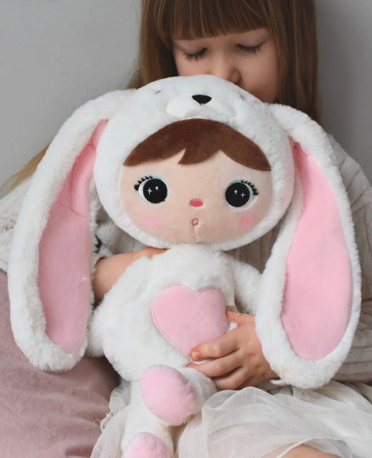 Personalisierbares XXL Kuscheltier Hase Metoo - 48 cm - mit Namen - Geschenk zur Geburt, Geburtstag und Taufe