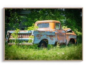 Chevrolet Truck in a Field Photo. Classic Truck Print (Digital Download).