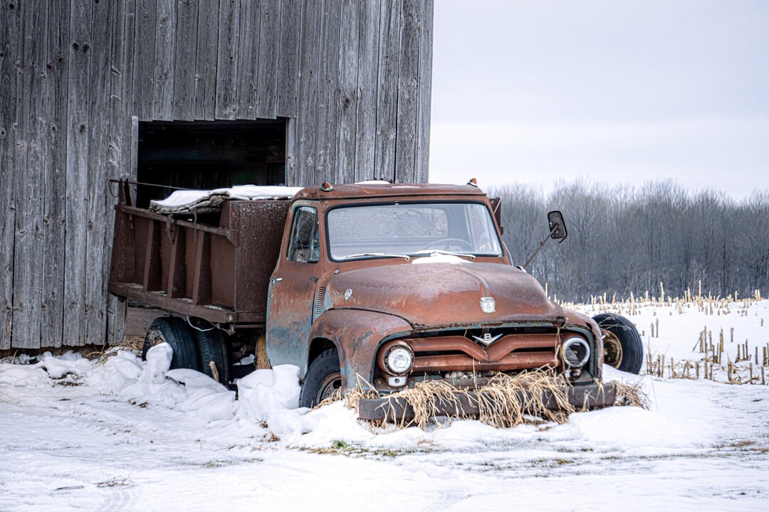 Ford Truck Photo: Abandoned Rusty Truck in Snow. (digital Download). - Etsy