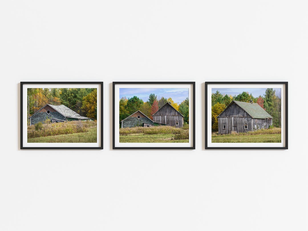 Farmhouse Photography Set of 3: Rustic Wisconsin Landscape Photos ...