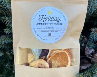 Simmer Pot Kit, Seasonal Potpourri, Client Gifts, Bulk Christmas Gift, Holiday Party Gifts, Dried Oranges and Apples, Teacher Gifts