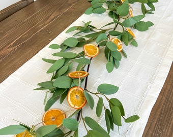 7 Foot Dried Orange Garland for Decoration, Dehydrated Orange Slices, Rustic Wedding Decor, Boho Garland, Centerpiece Decorations, 84 inch