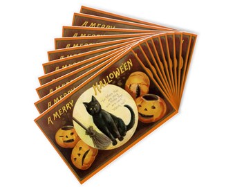 Vintage Cat Halloween Postcards (10pcs)