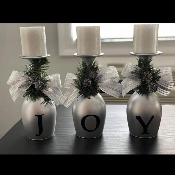 Wine Glass Candles Etsy