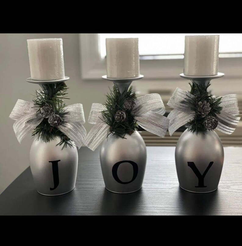 Wine Glass Candle Holder Etsy