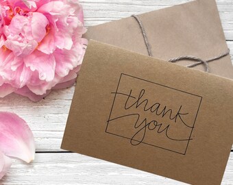 Set of 12 Handmade Thank You Cards FREE SHIPPING