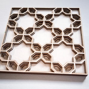 Islamic Style Decorative Plaque 02, Pattern for laser cutting, Layered Digital File, dfx, dwg, svg, pdf, jpg format, wall art, home decor
