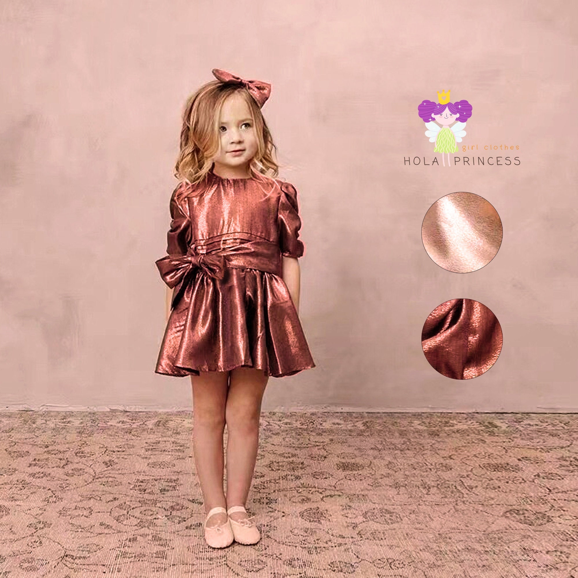 Baby rose gold dress - Etsy España Baby rose gold dress - Etsy España