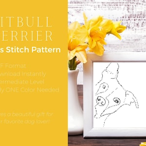 Dog Cross Stitch Pattern | Pitbull Terrier Cross Stitch | Cross Stitch Pattern PDF | Cross Stitch Pattern Digital Download | Danby