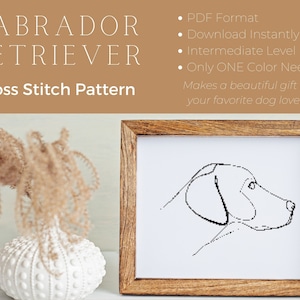 Dog Cross Stitch Pattern | Labrador Retriever Cross Stitch | Cross Stitch Pattern PDF | Cross Stitch Pattern Digital Download | Danby