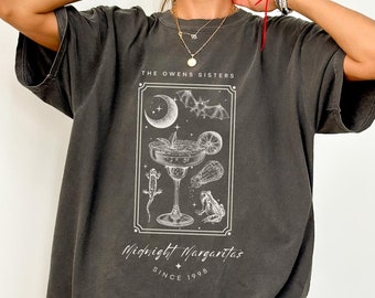 COMFORT COLORS Midnight Margaritas Spooky Halloween Shirt, Witchy Practical Magic Tee, Basic Witch, Halloween Fall Aesthetic, Tequila Shirt