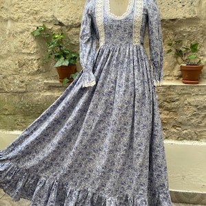 1970s Laura Ashley vintage prairie dress WITH ORIGINAL TAG